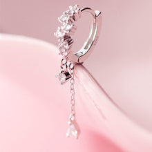将图片加载到图库查看器,SLUYNZ 925 Sterling Silver Star Earrings Hoop for Women Teen Girls Shiny CZ Earrings Water Droplets Hoop Tassel Earrings Drop Earrings