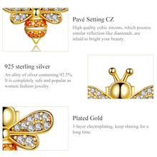 将图片加载到图库查看器,SLUYNZ 925 Sterling Silver Bee Studs Earrings for Women Teen Girls Crystal Honeybee Studs