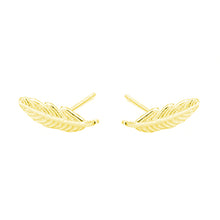 Load image into Gallery viewer, SLUYNZ Genuine 925 Sterling Silver Tiny Feather Studs Earrings for Women Teen Girls Sterling Silver Studs Earrings