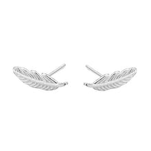 Load image into Gallery viewer, SLUYNZ Genuine 925 Sterling Silver Tiny Feather Studs Earrings for Women Teen Girls Sterling Silver Studs Earrings