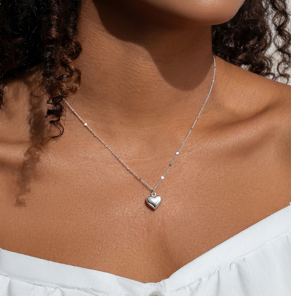 SLUYNZ Solid 925 Sterling Silver Tiny Love Necklace for Women Teens Girls Small Sweet Heart Necklace
