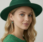 SLUYNZ 925 Sterling Silver Green Heart Clover Dangle Earrings for Women Teen Girls CZ Shamrock Drop Earrings for Spring