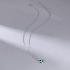 SLUYNZ 925 Sterling Silver Green Shamrock Choker Necklace for Women Teens Clover Pandant Necklace Chain