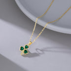 SLUYNZ 925 Sterling Silver Green Shamrock Choker Necklace for Women Teens Clover Pandant Necklace Chain