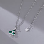 SLUYNZ 925 Sterling Silver Green Shamrock Choker Necklace for Women Teens Clover Pandant Necklace Chain