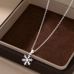 SLUYNZ 925 Sterling Silver Christmas Snowflake Pendant Necklace Chain for Women Teens Girls Snowflake Choker Necklace Winter