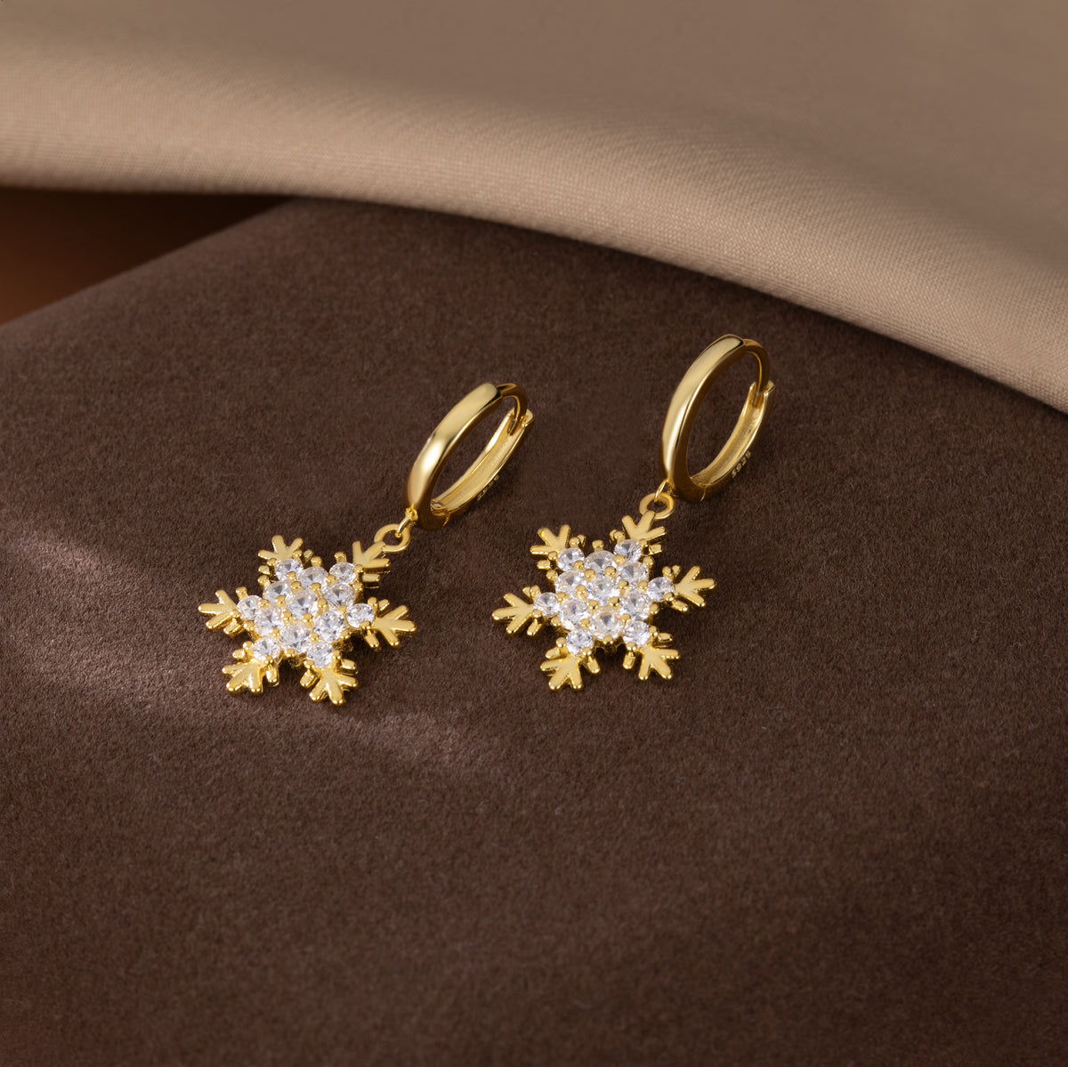 SLUYNZ 925 Sterling Silver Sparkly CZ Snowflake Hoop Earrings for Women Teens Christmas Earrings Drop Winter Party Earrings