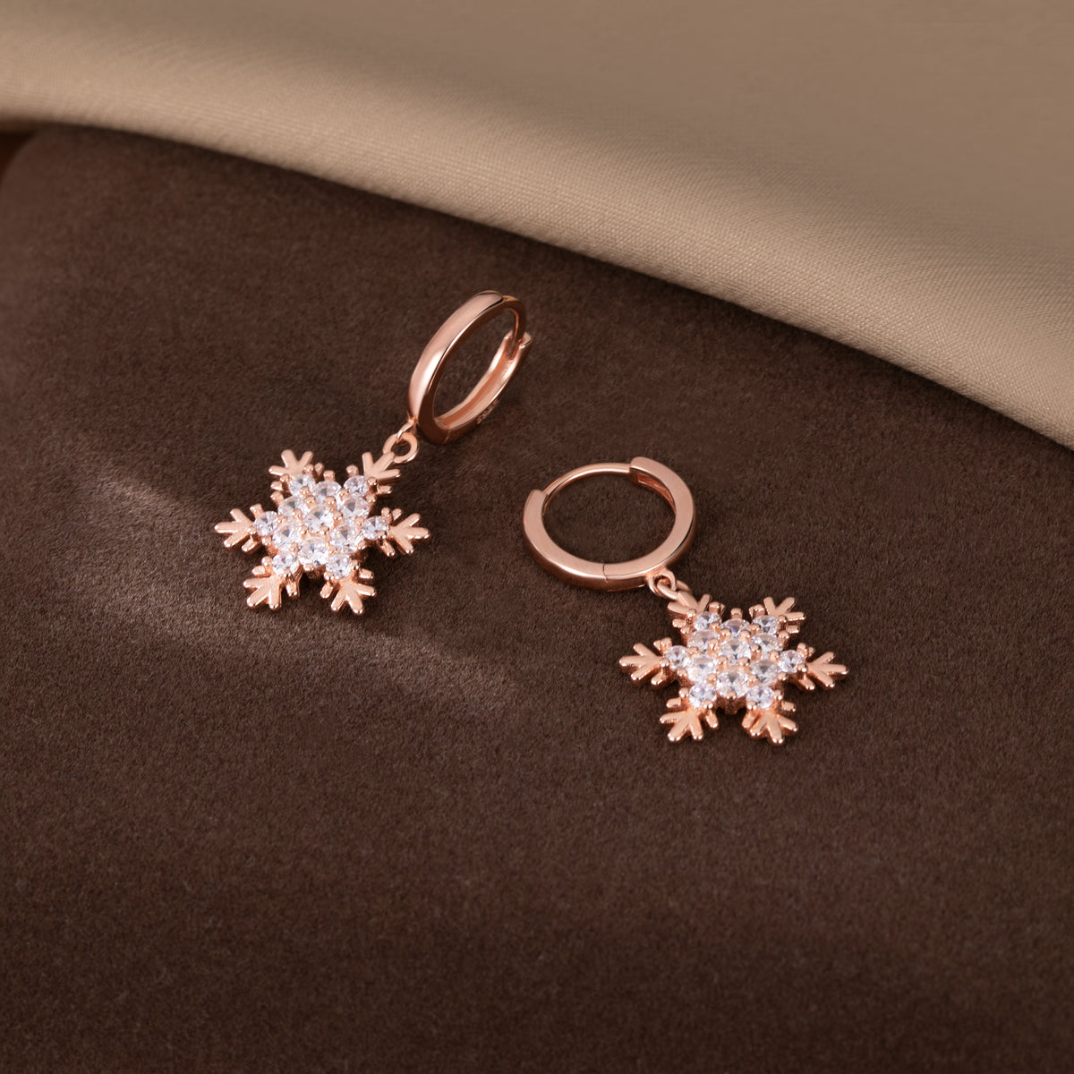 SLUYNZ 925 Sterling Silver Sparkly CZ Snowflake Hoop Earrings for Women Teens Christmas Earrings Drop Winter Party Earrings