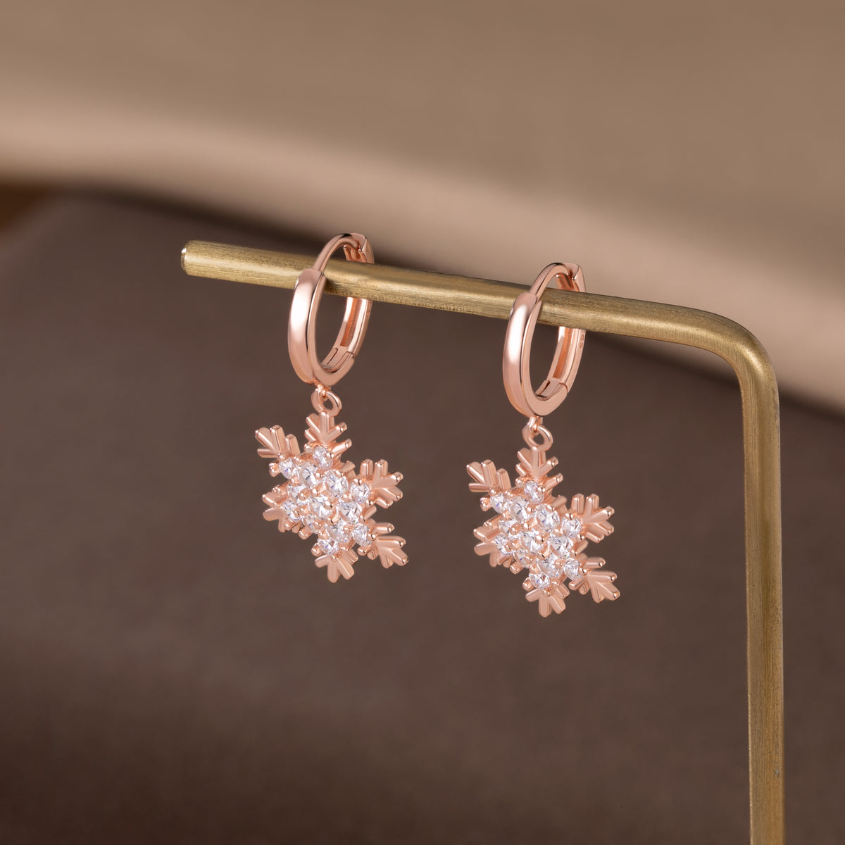 SLUYNZ 925 Sterling Silver Sparkly CZ Snowflake Hoop Earrings for Women Teens Christmas Earrings Drop Winter Party Earrings