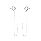 SLUYNZ 925 Sterling Silver Cuff Earrings Threader Chain for Women Crawler Earrings Wrap Earrings