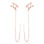 SLUYNZ 925 Sterling Silver Cuff Earrings Threader Chain for Women Crawler Earrings Wrap Earrings