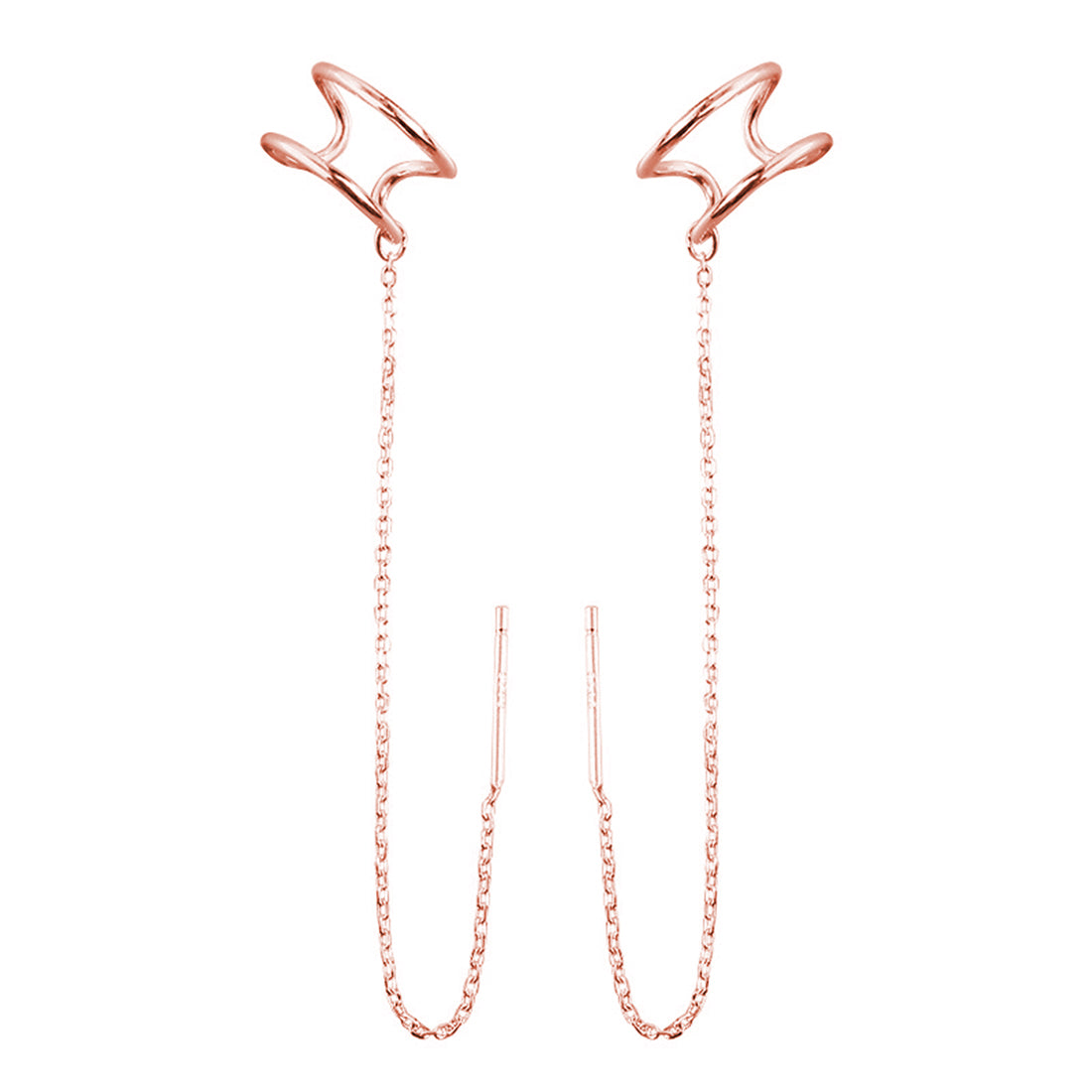 SLUYNZ 925 Sterling Silver Cuff Earrings Threader Chain for Women Crawler Earrings Wrap Earrings