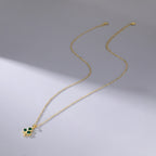 SLUYNZ 925 Sterling Silver Green Shamrock Choker Necklace for Women Teens Clover Pandant Necklace Chain