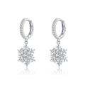 SLUYNZ 925 Sterling Silver CZ Snowflake Hoop Earrings for Women Teens Girls Christmas Snowflake Hoop Earrings Huggie