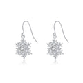 SLUYNZ 925 Sterling Silver Christmas Snowflake Dangle Earrings for Women Girls Teens CZ Snowflake Drop Earrings Dangle