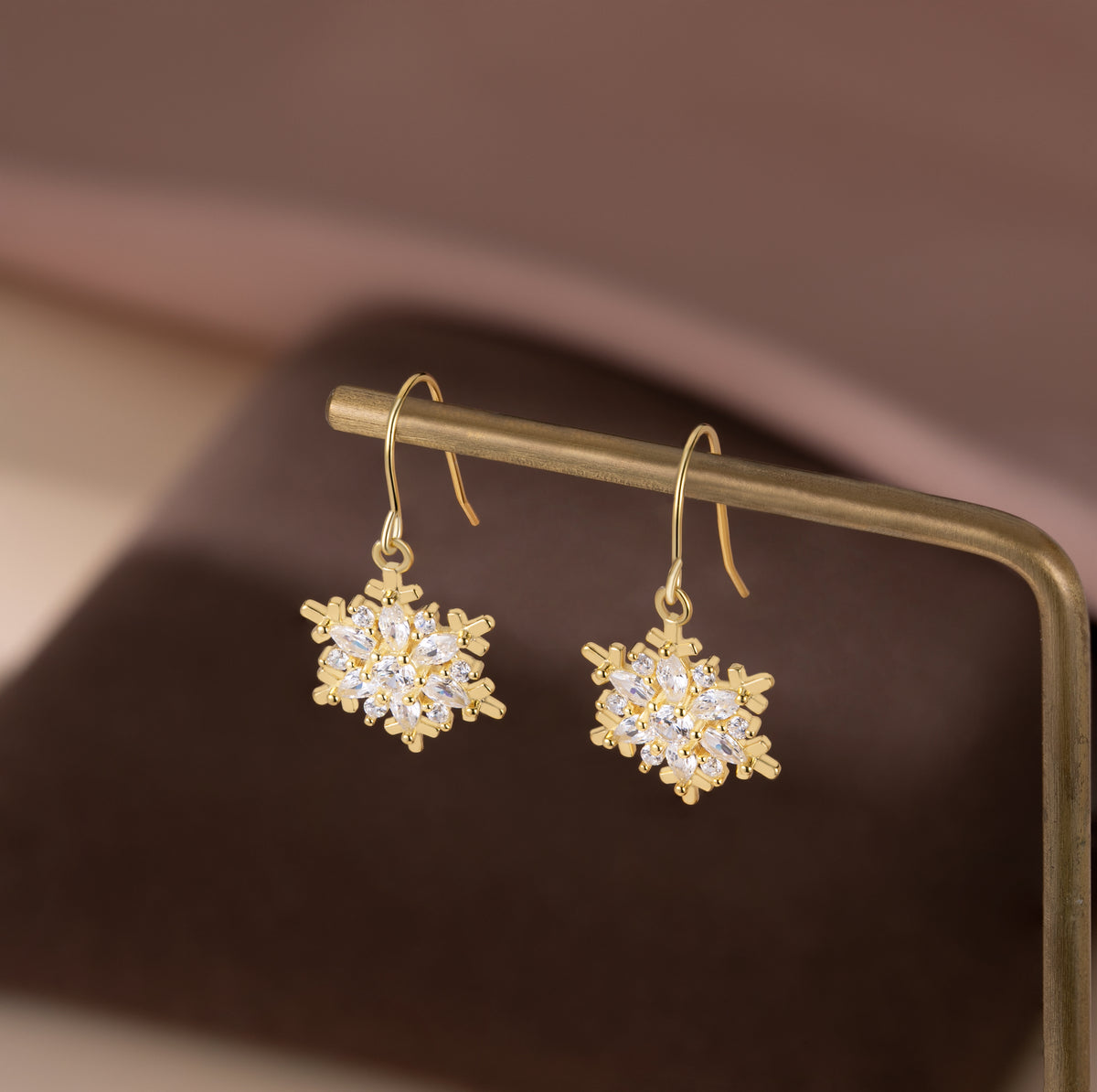 SLUYNZ 925 Sterling Silver Christmas Snowflake Dangle Earrings for Women Girls Teens CZ Snowflake Drop Earrings Dangle