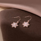 SLUYNZ 925 Sterling Silver Christmas Snowflake Dangle Earrings for Women Girls Teens CZ Snowflake Drop Earrings Dangle