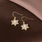 SLUYNZ 925 Sterling Silver Christmas Snowflake Dangle Earrings for Women Girls Teens CZ Snowflake Drop Earrings Dangle