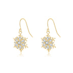 SLUYNZ 925 Sterling Silver Christmas Snowflake Dangle Earrings for Women Girls Teens CZ Snowflake Drop Earrings Dangle