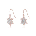 SLUYNZ 925 Sterling Silver Christmas Snowflake Dangle Earrings for Women Girls Teens CZ Snowflake Drop Earrings Dangle