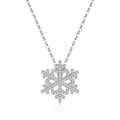 SLUYNZ 925 Sterling Silver Christmas Snowflake Necklace Pendant for Women Teens CZ Snowflake Pendant Necklace Chian Winter Necklace