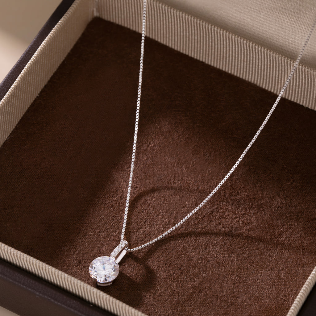 SLUYNZ 925 Sterling Silver Cubic Zirconia Choker Necklace Chain for Women Teens Girls Sparkly CZ Pendant Necklace