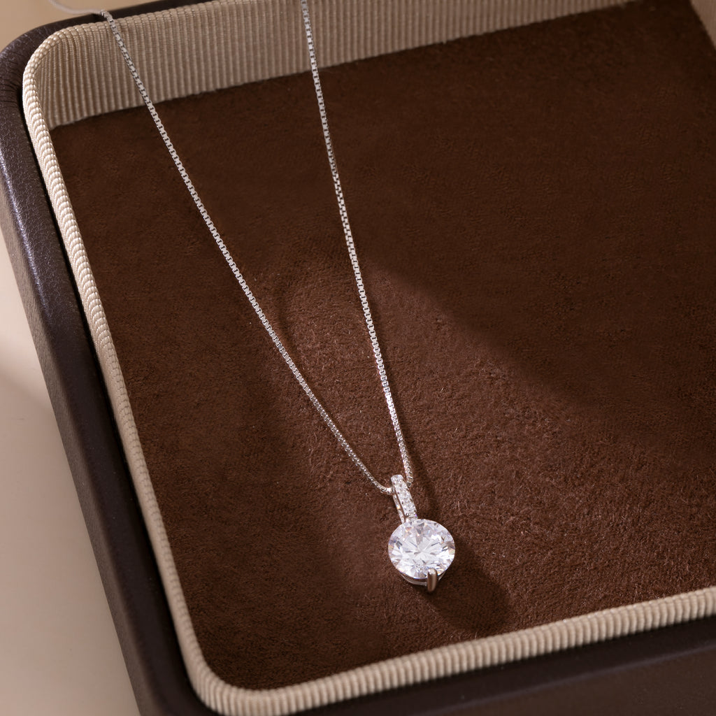 SLUYNZ 925 Sterling Silver Cubic Zirconia Choker Necklace Chain for Women Teens Girls Sparkly CZ Pendant Necklace