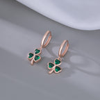 SLUYNZ 925 Sterling Silver Green Heart Clover Dangle Earrings for Women Teen Girls CZ Shamrock Drop Earrings for Spring
