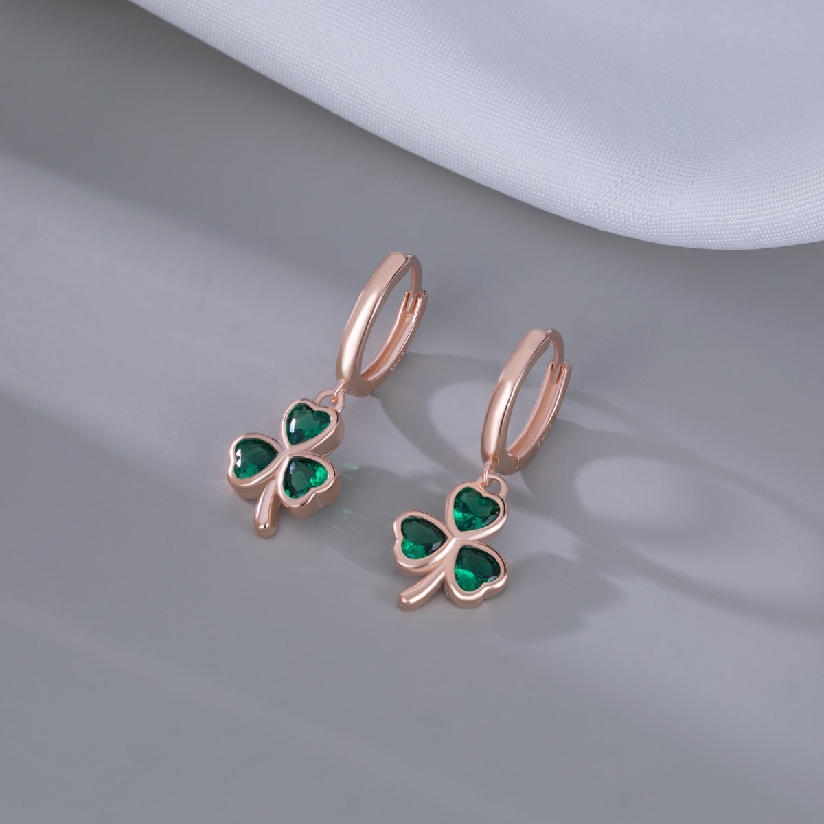 SLUYNZ 925 Sterling Silver Green Heart Clover Dangle Earrings for Women Teen Girls CZ Shamrock Drop Earrings for Spring