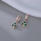 SLUYNZ 925 Sterling Silver Green Heart Clover Dangle Earrings for Women Teen Girls CZ Shamrock Drop Earrings for Spring