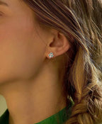 SLUYNZ 925 Sterling Silver Green Shamrock Earrings Stud for Women Teens CZ Love Clover Studs Earrings