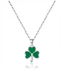 SLUYNZ 925 Sterling Silver Irish Shamrock Choker Necklace Chain for Women Teens Green Clover Pendant Necklace for St Patricks Day