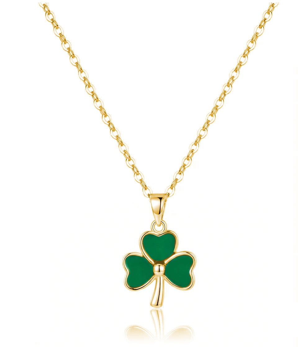 SLUYNZ 925 Sterling Silver Irish Shamrock Choker Necklace Chain for Women Teens Green Clover Pendant Necklace for St Patricks Day