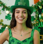 SLUYNZ 925 Sterling Silver Irish Shamrock Choker Necklace Chain for Women Teens Green Clover Pendant Necklace for St Patricks Day
