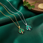 SLUYNZ 925 Sterling Silver Irish Shamrock Choker Necklace Chain for Women Teens Green Clover Pendant Necklace for St Patricks Day