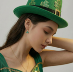 SLUYNZ 925 Sterling Silver Irish Shamrock Dangle Earrings for Women Teens Green Clover Earrings Drop for St Patricks Day