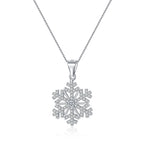 SLUYNZ 925 Sterling Silver Snowflake Pendant Necklace for Women Teens Christmas Snowflake Necklace Choker Sparkly CZ Snowflake Necklace Winter Necklace