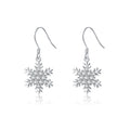 SLUYNZ 925 Sterling Silver Sparkling CZ Snowflake Earrings Drop for Women Snowflake Dangle Earrings Christmas Gifts