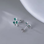 SLUYNZ 925 Sterling Silver Small Clover Earrings Stud for Women Teens Girls Lovely Green Shamrock Studs Earrings for St. Patrick's Day Spring Earrings