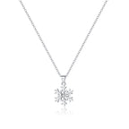 SLUYNZ 925 Sterling Silver CZ Snowflake Pendant Necklace Chain for Women Teens Girls Christmas Snowflake Necklace Winter