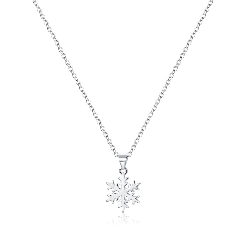 SLUYNZ 925 Sterling Silver Christmas Snowflake Pendant Necklace Chain for Women Teens Girls Snowflake Choker Necklace Winter