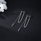 SLUYNZ 925 Sterling Silver Dangle Earrings Chain for Women Teen Bar Dangle Earrings Threader Earrings