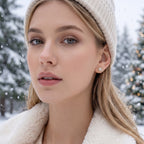 SLUYNZ Sterling Silver Small CZ Snowflake Earrings Stud for Women Teens Christmas Snowflake Stud Earrings Winter Holiday Earrings