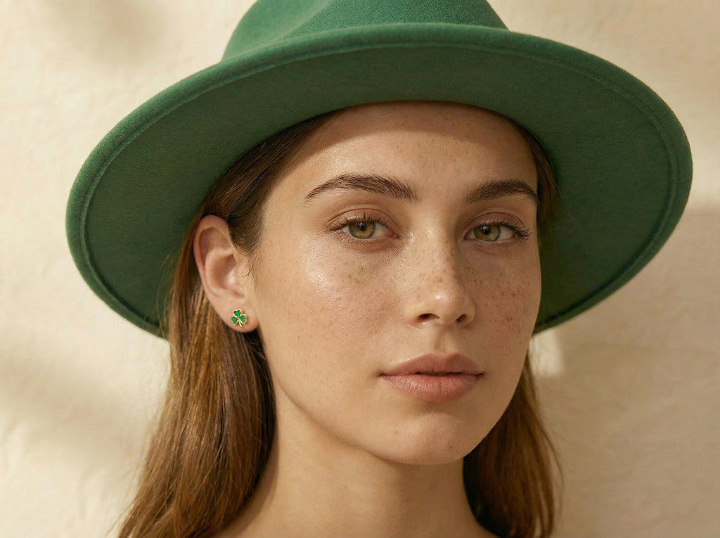 SLUYNZ 925 Sterling Silver Small Clover Earrings Stud for Women Teens Girls Lovely Green Shamrock Studs Earrings for St. Patrick's Day Spring Earrings