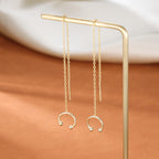 SLUYNZ Sterling Silver Cuff Chain Earrings for Women Wrap Tassel Earrings