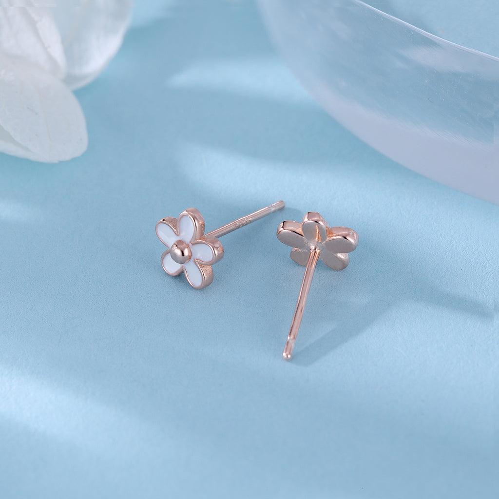 SLUYNZ 925 Sterling Silver Cute Flowers Studs Earrings for Women Teen Girls Small Daisy Studs Earrings for Spring Summer