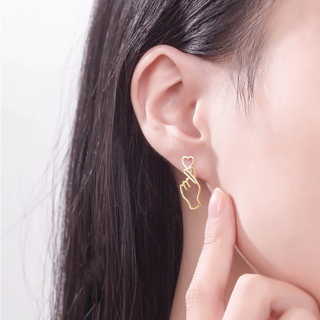 SLUYNZ 925 Sterling Silver Heart Studs Earrings for Women Teens Unique Sweet Love Heart Post Studs Earrings