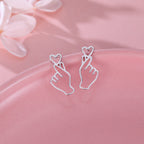 SLUYNZ 925 Sterling Silver Heart Studs Earrings for Women Teens Unique Sweet Love Heart Post Studs Earrings