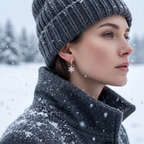 SLUYNZ Solid 925 Sterling Silver Sparkling CZ Snowflake Hoop Earrings for Women Teen Snowflake Hoop Earrings Huggie Earrings Drop Christmas Gifts