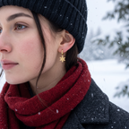 SLUYNZ 925 Sterling Silver Snowflake Hoop Earrings for Women Frozen Flower Hoop Earrings Winter Christmas Earrings